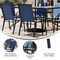 Flash Furniture Brazos 7 Pc Outdoor Patio Dining Set - 55in Tempered Glass Patio Tbl w/Umbrella Hole, 6 Navy Chairs TLH-089REC-303CNV6-GG - alternate 10